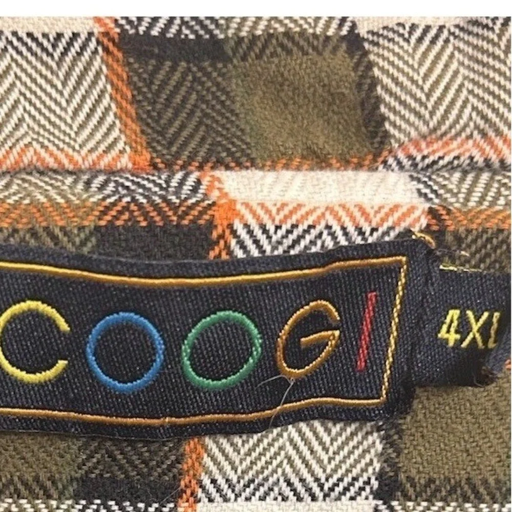 Rare Unique COOGI Mens Sz. 4XL Full Zip Hoodie‎ Multicolor Retro Print Logo Hood